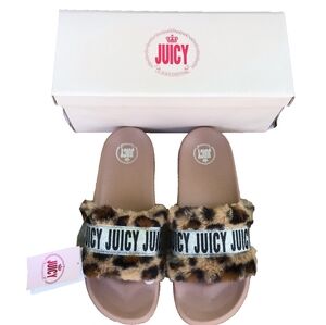 Juicy Couture Natural Leopard Slides